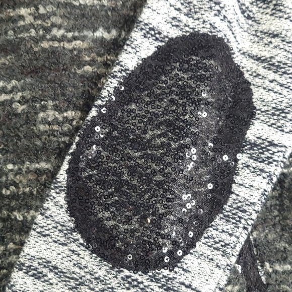 Miss‎ Me Womens Sweater Pullover Elbow Patch Glitter Sequin Pockets Black XS - Picture 13 of 13